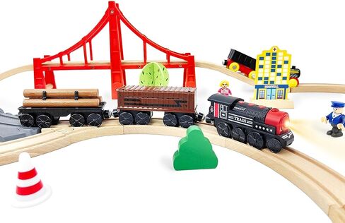Train Accessories Modern Station for Kids, Train Tunnel for Wooden Railway System, Multifunction Toy Trains Set for Motorized Cars Compatible with Thomas & Friends, Brio, Chuggington in Kuwait