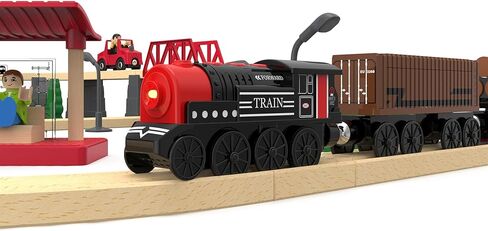 Train Accessories Modern Station for Kids, Train Tunnel for Wooden Railway System, Multifunction Toy Trains Set for Motorized Cars Compatible with Thomas & Friends, Brio, Chuggington in Kuwait