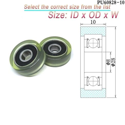 1 قطعة OD 24 مللي متر PU عجلات مطلية من النوع المسطح 6x24x8 مم PU62624-8 عجلة توجيه ميكانيكية مطاطية ناعمة من البولي يوريثين (PU62624-8 6x24x8 مللي متر) in Saudi Arabia