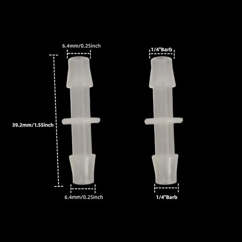 Plastic Hose Barb Fitting 6Pcs, 1/4" x 1/4" Barbed Splicer Mender Joint Adapter Union Fitting in Saudi Arabia