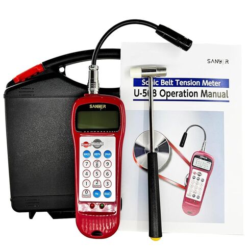 Belt Tensiometer Digital Sonic Tension Meter with Range 0.01 to 99900N 10Hz to 5000Hz 500 Groups Storage Data for Belt Tension V-Belt Series Fabric Covered Belts Toothed Edge, Etc in Kuwait