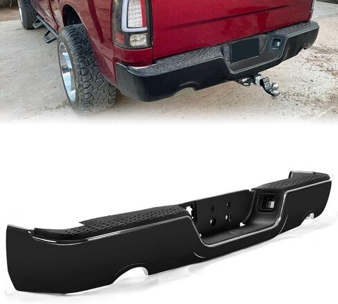 KUAFU Rear Step Bumper Assembly Compatible with 2009-2022 Dodge RAM 1500 W/Dual & license lamp W/O Sensor Holes Replacement For CH1103123 Two Packages in Saudi Arabia