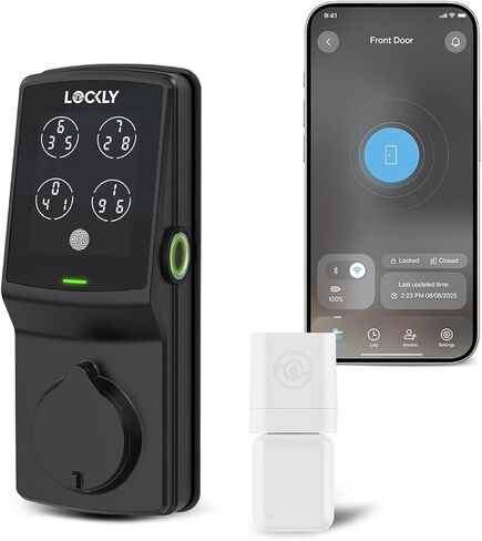 Lockly Guard Deadbolt PGD728WPU Commercial Smart Lock – UL10B/10C Fire Rated Keypad Deadbolt with Fingerprint, Wi-Fi & Bluetooth, Alexa & Google Compatible, 8 AA Batteries, Rekeyable Door Lock in Saudi Arabia