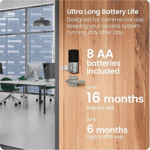 Lockly Guard Deadbolt PGD728WPU قفل ذكي تجاري - UL10B/10C لوحة مفاتيح مقاومة للحريق مع بصمة الإصبع، واي فاي وبلوتوث، متوافق مع Alexa وGoogle، 8 بطاريات AA، قفل باب قابل لإعادة المفتاح in Kuwait