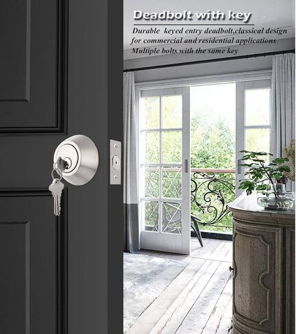 Gobrico 6 Keyed Alike Single Cylinder Deadbolts Keyed on One Side, Satin Nickel in Saudi Arabia