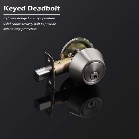Gobrico 6 Keyed Alike Single Cylinder Deadbolts Keyed on One Side, Satin Nickel in Saudi Arabia