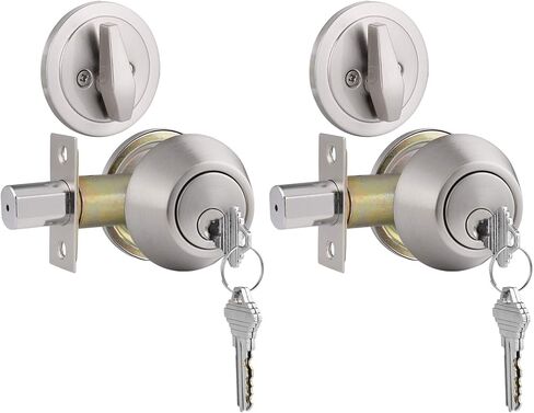Gobrico 6 Keyed Alike Single Cylinder Deadbolts Keyed on One Side, Satin Nickel in Saudi Arabia
