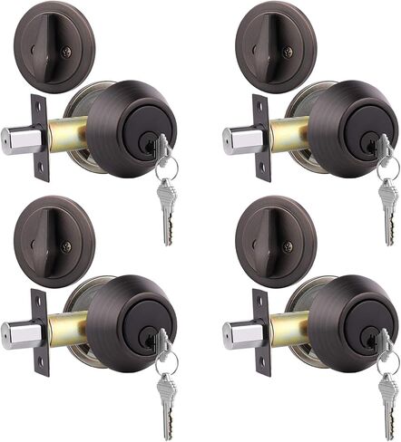 Gobrico 6 Keyed Alike Single Cylinder Deadbolts Keyed on One Side, Satin Nickel in Saudi Arabia