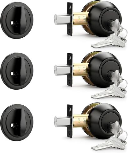 Gobrico 6 Keyed Alike Single Cylinder Deadbolts Keyed on One Side, Satin Nickel in Saudi Arabia