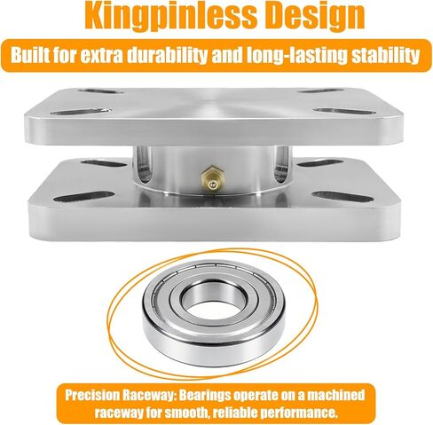 6.3" x 4.53" Heavy Duty Industrial Bearing Plate Turntable, Industrial Turntable Swivel Plate for Workstations & Displays, Kingpinless Design, Greaseablle, Ball Bearing 5500 lb Capacity, 6-1/4x 4-1/2 in Saudi Arabia