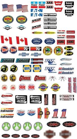 Bumper/Window Decals for RC Scale cralwer - 2 Styles - Axial SCX10 II RC4WD Redcat Gen7 Gen8 TRX4 Vanquish VS4-10 Stickers (Rock Band - 52 Piece) in Saudi Arabia