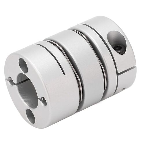 Double Diaphragm Coupling Coupler for Screw Rod Module - Aluminum Alloy & Stainless Steel - OD 26mm - Shaft Diameter 10-12mm - Angular & Parallel Misalignment Compensation - Widely in Saudi Arabia