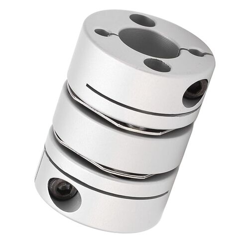 Double Diaphragm Coupling Coupler for Screw Rod Module - Aluminum Alloy & Stainless Steel - OD 26mm - Shaft Diameter 10-12mm - Angular & Parallel Misalignment Compensation - Widely in Saudi Arabia