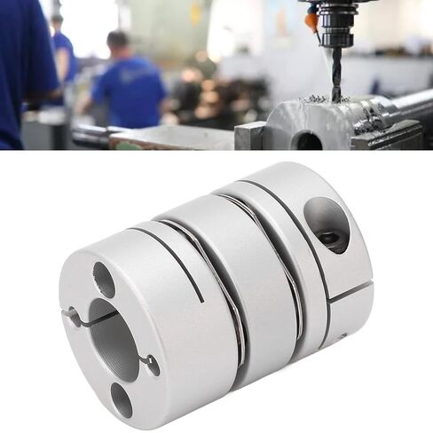 Double Diaphragm Coupling Coupler for Screw Rod Module - Aluminum Alloy & Stainless Steel - OD 26mm - Shaft Diameter 10-12mm - Angular & Parallel Misalignment Compensation - Widely in Saudi Arabia