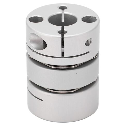 Double Diaphragm Coupling Coupler for Screw Rod Module - Aluminum Alloy & Stainless Steel - OD 26mm - Shaft Diameter 10-12mm - Angular & Parallel Misalignment Compensation - Widely in Saudi Arabia