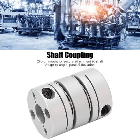 Double Diaphragm Coupling Coupler for Screw Rod Module - Aluminum Alloy & Stainless Steel - OD 26mm - Shaft Diameter 10-12mm - Angular & Parallel Misalignment Compensation - Widely in Saudi Arabia