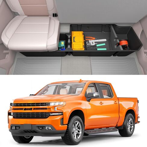 Under Seat Storage Box Compatible with 2019-2025 Chevy Chevrolet Silverado 1500/GMC Sierra 1500, 2020-2025 Silverado/Sierra 2500HD/3500HD Double Cab & Crew Rear Underseat Organizer in Kuwait