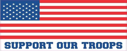 StickerTalk Support Our Troops Vinyl Sticker, 10 inches by 4 inches in Saudi Arabia