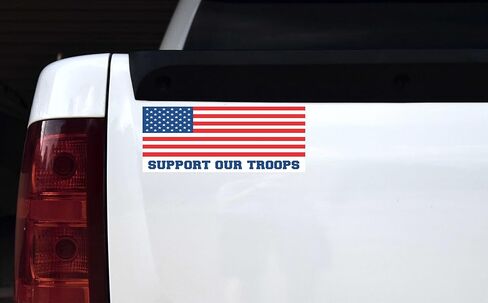 StickerTalk Support Our Troops Vinyl Sticker, 10 inches by 4 inches in Saudi Arabia