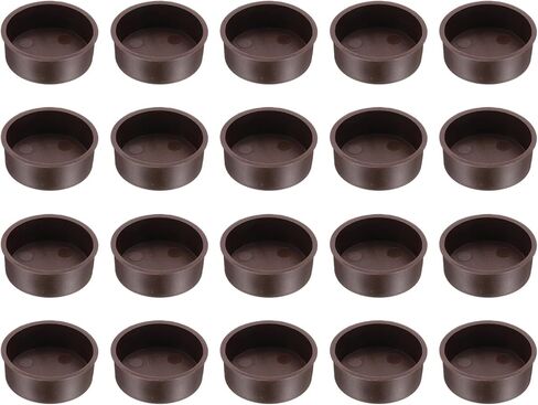 uxcell 20pcs Plastic Hole Cover Plug for 37mm(1 1/2") Concealed Hinge Cup and Screw Hinge Hole Plugs Covers for Kitchen Cabinet Furniture, Brown in Saudi Arabia