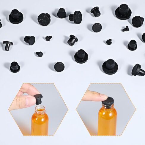 70 قطعة 7 أحجام من قابس ثقب السيليكون، سدادات مطاطية مستديرة سوداء، سدادات مطاطية للثقوب الدائرية، أغطية نهاية فتحات الأزرار المقاومة للماء، قابس أنبوبي بديل ناعم للزجاجات، الأنابيب، أواني الزهور in Kuwait