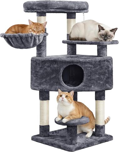 Yaheetech 46in Tree Cat للقطط الداخلية ، برج القط مع شقق واسعة ، وظائف خدش وجثم كبير أعلى ، برج Cat Stand House للقطط القطط in Saudi Arabia
