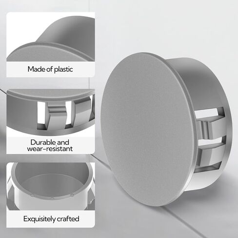 260 قطعة من فتحات المقابس البلاستيكية، أغطية تزيين فتحات الخزانة، سدادات بلاستيكية رمادية لفتحات الأثاث الدائرية 8 مقاسات 1/4 بوصة 5/16 بوصة 3/8 بوصة 1/2 بوصة 5/8 بوصة 3/4 بوصة 7/8 بوصة 1 بوصة in Kuwait