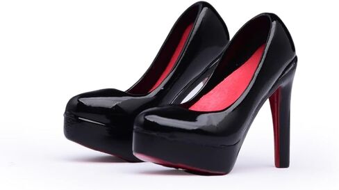 1/6 النطاق الإناث أحذية عالية الكعب أحذية جلدية نموذج الملحقات لـ 12 بوصة PH TBL JO ACTION BODY (أسود) in Kuwait