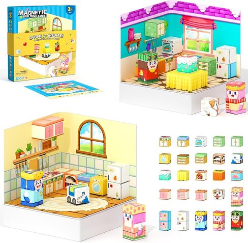 150 Magnetic Blocks – Mine Magnet Game Building Craft, STEM Constructions Toy, Jungle Animals, Sensory Stacking Cubes Kids Toys, Christmas Birthday Gifts for Boys Girls Age 3-5, 5-7, 4-8, 8-12 in Saudi Arabia