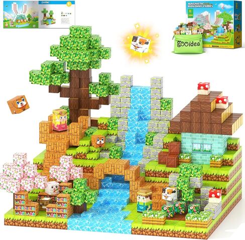 150 Magnetic Blocks – Mine Magnet Game Building Craft, STEM Constructions Toy, Jungle Animals, Sensory Stacking Cubes Kids Toys, Christmas Birthday Gifts for Boys Girls Age 3-5, 5-7, 4-8, 8-12 in Saudi Arabia