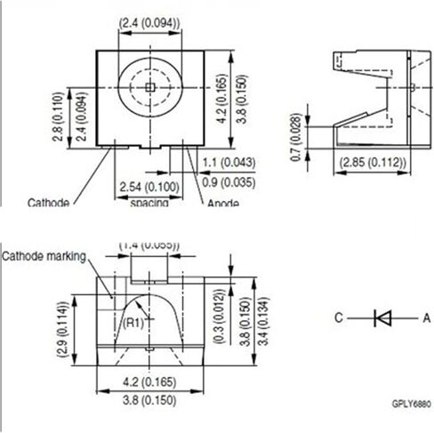 20 قطعة 1210 جانب أحمر أخضر أزرق أبيض 4040 سن أم 4X4 SMD LED صمام ثنائي باعث للضوء مصباح فائق السطوع طاولة عداد السيارة (أزرق) in Saudi Arabia