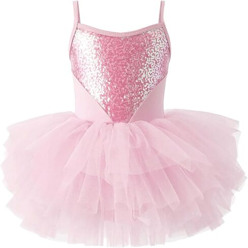 Tutu.kk Girls Ballet Leotards Sequin Tutu Dress Sleeveless Tulle Ballet Outfit Dance Dresses for Girls in Saudi Arabia