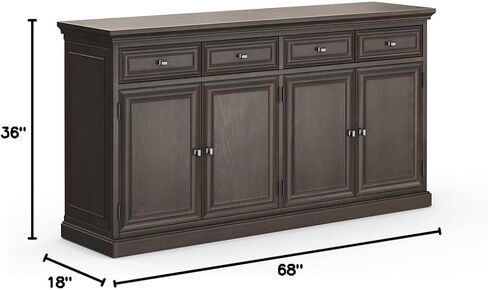 NBF Signature Series Stateman Storage Credenza - 67 "W Gray مع رف قابل للتعديل ، أبواب التخزين ، وأدراج فائدة لتنظيم الأثاث المكتبي in Kuwait