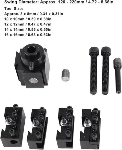 Fast Change Tool Post Set Wedge Type Steel Holders Quick Change Tool Post for 0618 7x12 7x14 210 8x16 220x600 220x750 Mini Lathe in Saudi Arabia
