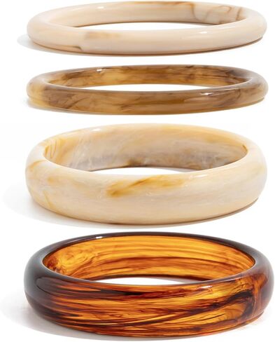 Chunky Acrylic Bangle Bracelet for Women Colorful Resin Bracelets Trendy Stack Statement Cuff Jewelry Gift in Saudi Arabia