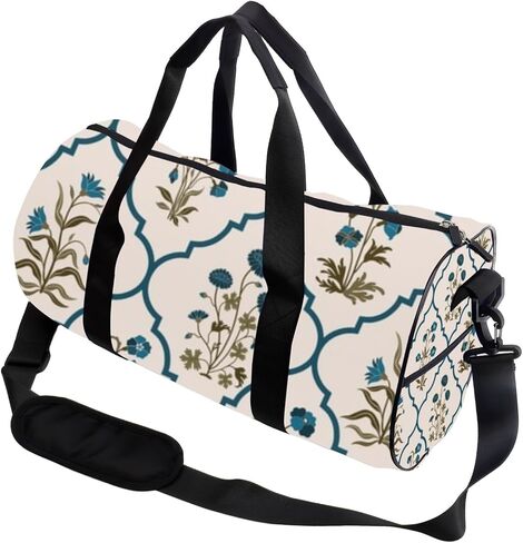 Elegant Blue Leaves Packable Gym Bag For Men Oxford Tote Bags Adjustable Shoulder Strap, Convertible Carry Backpack Cute Weekender Bag For Dance Basketball Gym Backpack in Saudi Arabia