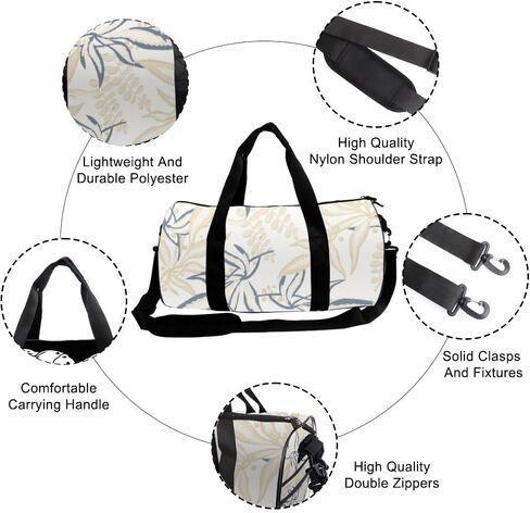 Elegant Blue Leaves Packable Gym Bag For Men Oxford Tote Bags Adjustable Shoulder Strap, Convertible Carry Backpack Cute Weekender Bag For Dance Basketball Gym Backpack in Saudi Arabia