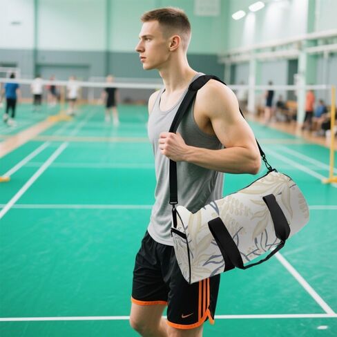 Elegant Blue Leaves Packable Gym Bag For Men Oxford Tote Bags Adjustable Shoulder Strap, Convertible Carry Backpack Cute Weekender Bag For Dance Basketball Gym Backpack in Saudi Arabia