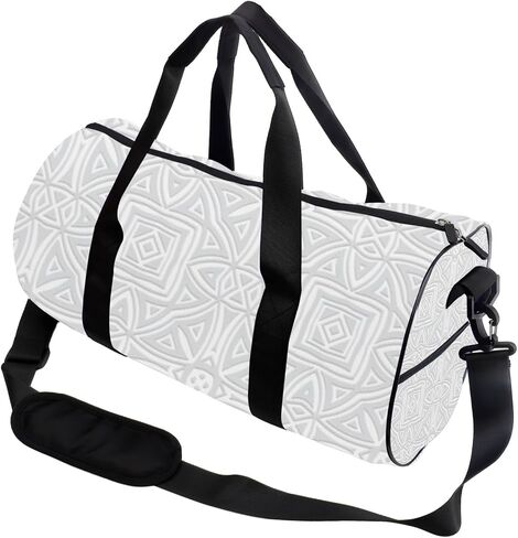 Delicate White Lines Foldable Sports Duffel Bags For Men Women Oxford Tote Bags Adjustable Shoulder Strap, Convertible Carry Backpack Cute Duffle Bag For Weekender Work Gym Gifts Women in Kuwait