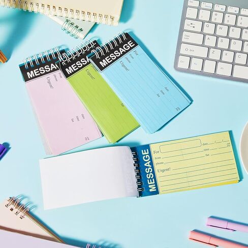 4 Pcs 2 Part Carbonless Phone Message Book Spiral Bound Phone Message Forms Book 5.5 x 2.76 Inches Assorted Colored Phone Book Message Pads for Phone Calls Phone Message Notepad for Memo Home Office in Saudi Arabia