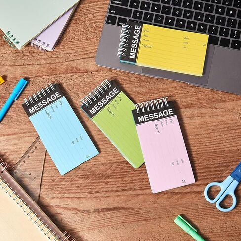 4 Pcs 2 Part Carbonless Phone Message Book Spiral Bound Phone Message Forms Book 5.5 x 2.76 Inches Assorted Colored Phone Book Message Pads for Phone Calls Phone Message Notepad for Memo Home Office in Saudi Arabia