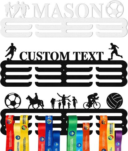 Personalized Medal Hanger Display, Custom Medal Holder with Name for Awards Ribbons, Metal Custom Sports Race Plaques Hanger for Wall Mount in Saudi Arabia