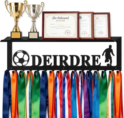 Personalized Medal Hanger Display, Custom Medal Holder with Name for Awards Ribbons, Metal Custom Sports Race Plaques Hanger for Wall Mount in Saudi Arabia