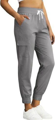 سروال كارجو نسائي مع جيوب للحماية من الشمس خفيف الوزن وقابل للتمدد وسريع الجفاف للمشي لمسافات طويلة للسفر كاجوال في الهواء الطلق in Kuwait