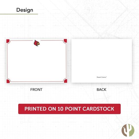 Desert Cactus University of Louisville Notecards 10 Pack Stationery Cardstock Cardinals U of L Cards Includes Envelopes Memo Party Thank You (Notecard 4a) in Saudi Arabia