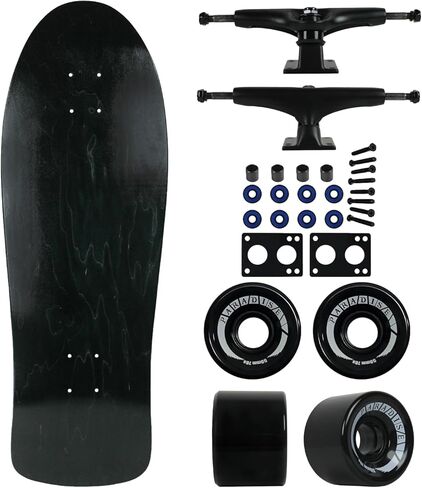 Moose Old School Skateboard 30" Stain Black, 7" Black Trucks & 59mm Black Wheels in Saudi Arabia