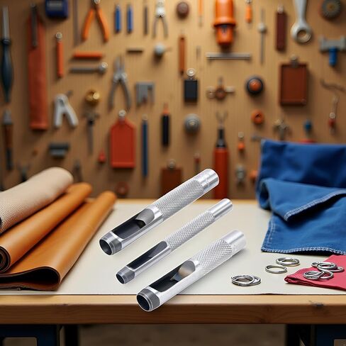 3Pcs Grommets Hole Punch, Steel Hollow Leather Punch Set (1/4, 3/8, 1/2 inch) is an Original Accessory for The Grommet Tool Kit, Grommet Kits in Saudi Arabia