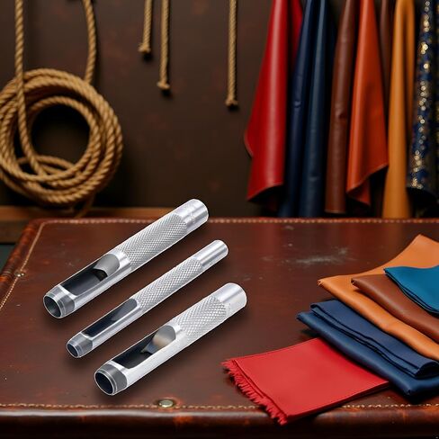 3Pcs Grommets Hole Punch, Steel Hollow Leather Punch Set (1/4, 3/8, 1/2 inch) is an Original Accessory for The Grommet Tool Kit, Grommet Kits in Saudi Arabia