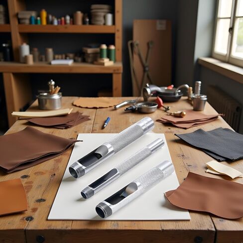 3Pcs Grommets Hole Punch, Steel Hollow Leather Punch Set (1/4, 3/8, 1/2 inch) is an Original Accessory for The Grommet Tool Kit, Grommet Kits in Saudi Arabia
