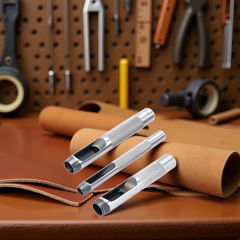 3Pcs Grommets Hole Punch, Steel Hollow Leather Punch Set (1/4, 3/8, 1/2 inch) is an Original Accessory for The Grommet Tool Kit, Grommet Kits in Saudi Arabia